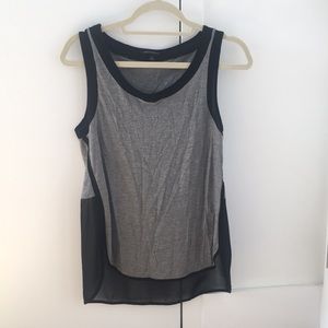 Grey with black detailed trim tank top